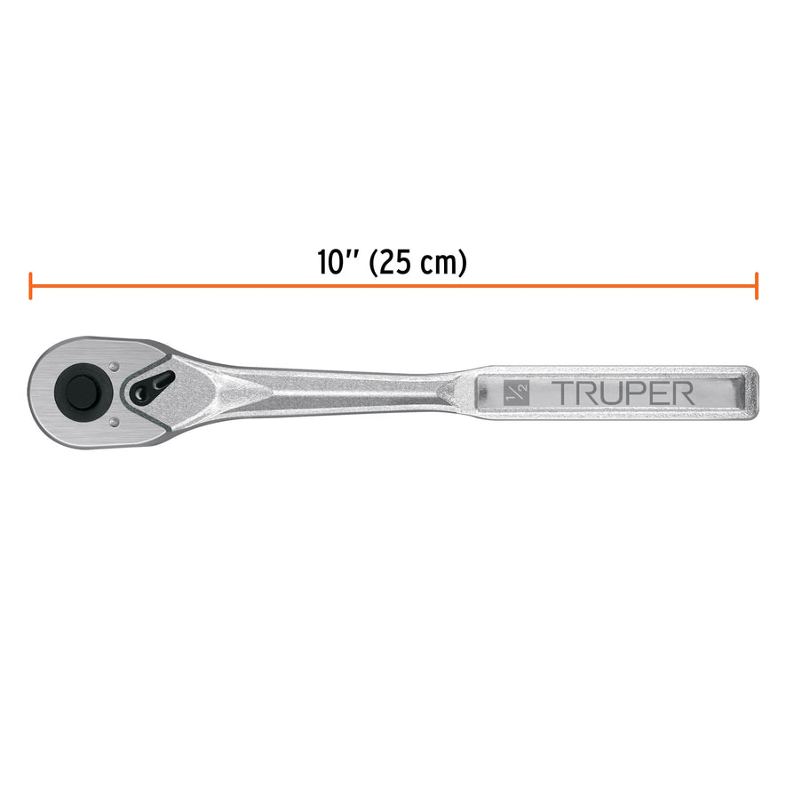 Matraca liberación rápida 72 dientes, cuadro 1/2', Truper, 102401