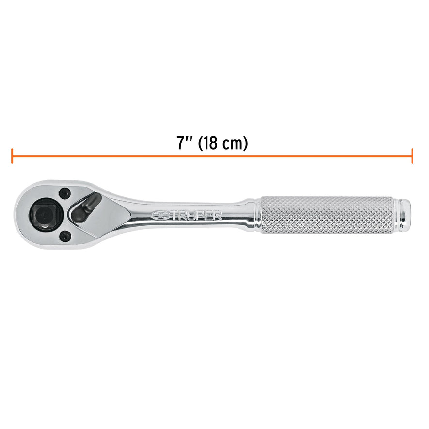 Matraca triple cuadros 1/4', 3/8' y 1/2', Truper Caja con 3, 13649