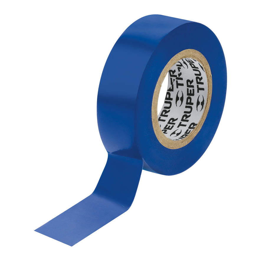 Cinta de aislar de 9 m x 19 mm, azul, Truper Caja con 8, 13514