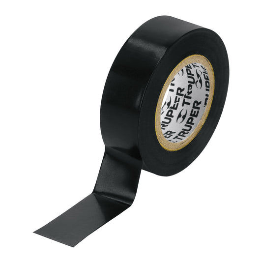 Cinta de aislar de 9 m x 19 mm, negra, Truper Caja con 48, 12501