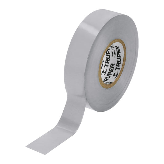 Cinta de aislar de 18 m x 19 mm, gris, Truper Caja con 8, 12507