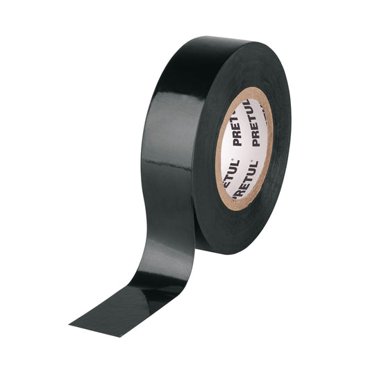 Cinta de aislar de 18 m x 19 mm, negra en blíster, Pretul Caja con 6, 20523