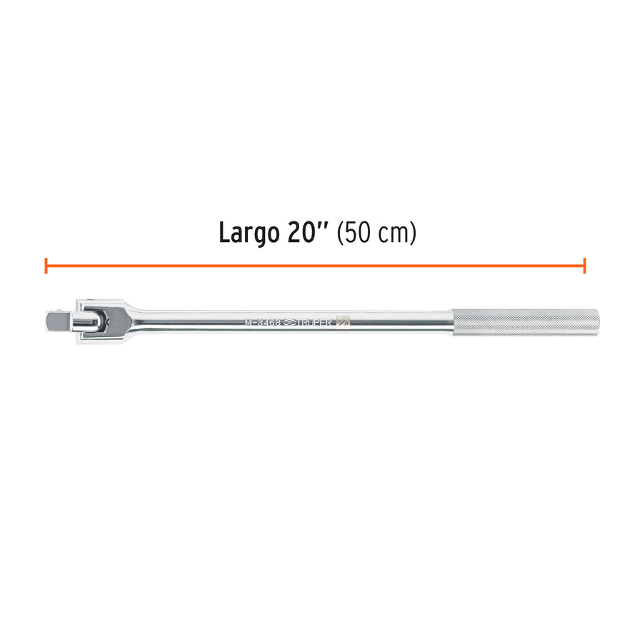 Mango articulado con cuadro de 3/4', largo 20', Truper, 13908