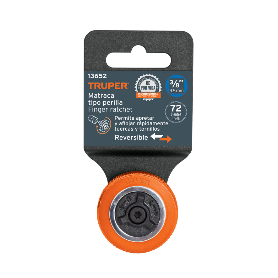 Matraca cuadro 3/8' tipo perilla, Truper Caja con 6, 13652