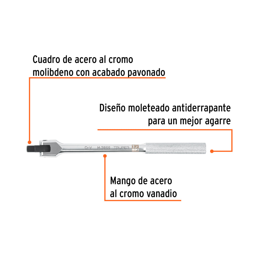 Mango articulado de 10' x 13 mm para dados cuadro 3/8' Caja con 6, 103059