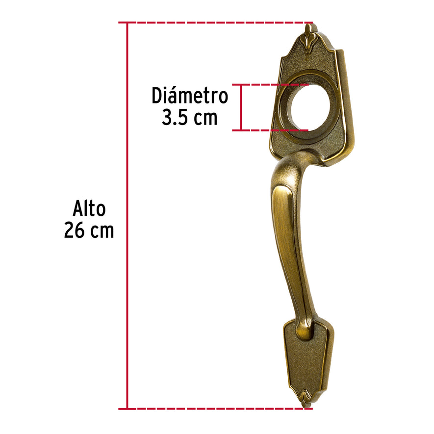 Chapetón metálico para puerta, acabado latón antiguo Caja con 3, 43651