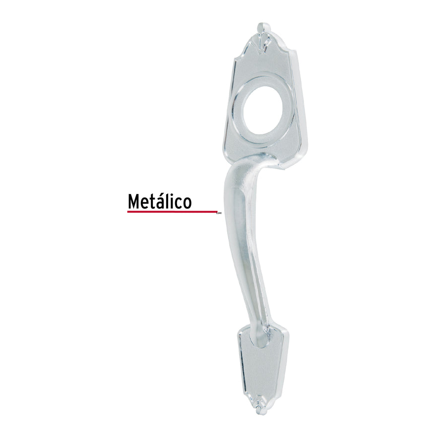 Chapetón metálico para puerta, acabado cromo mate Caja con 3, 46139