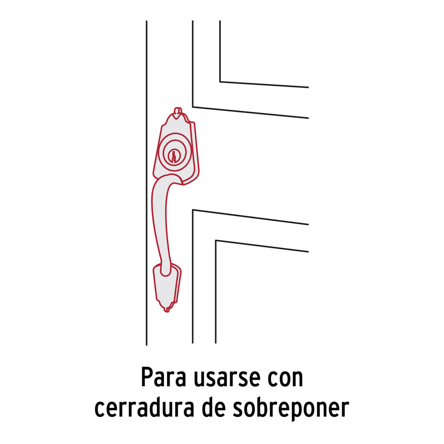 Chapetón metálico para puerta, acabado cromo mate Caja con 3, 46139