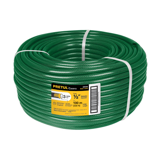 Metro de manguera 1/2' 3 capas en rollo de 100 m, Pretul Caja con 100, 25046