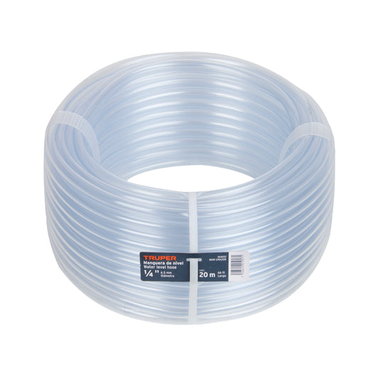 Manguera de Nivel, 1/4', rollo de 20m, TRUPER Caja con 3, 104051