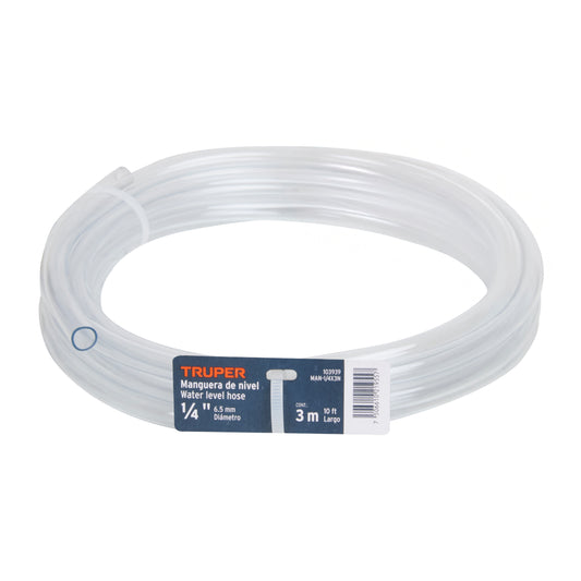 Manguera de Nivel, 1/4', rollo de 3m, TRUPER Caja con 10, 103939