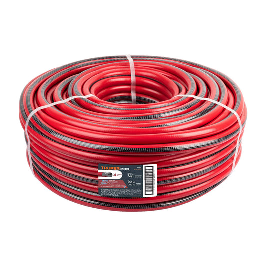 Metro de manguera 3/4' 4 capas en rollo de 100 m, Truper Caja con 100, 11127