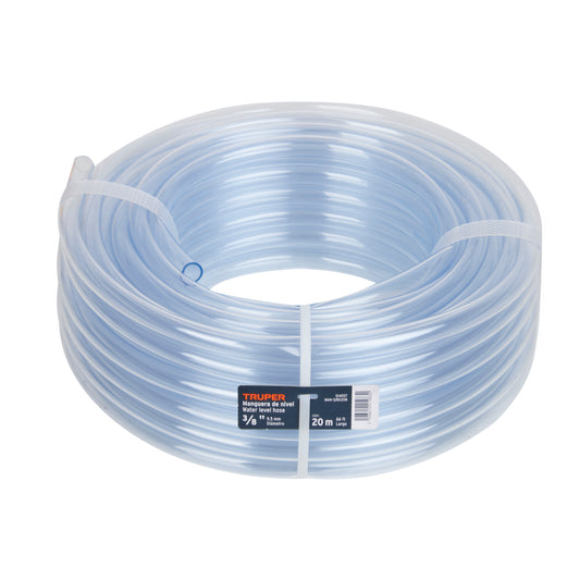 Manguera de Nivel, 3/8', rollo de 20m, TRUPER Caja con 3, 104057
