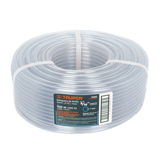 Metro de manguera 5/16' de nivel en rollo de 100 m, Truper Caja con 100, 19861