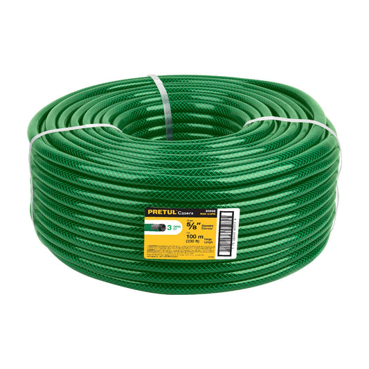 Metro de manguera 5/8' 3 capas en rollo de 100 m, Pretul Caja con 100, 20598