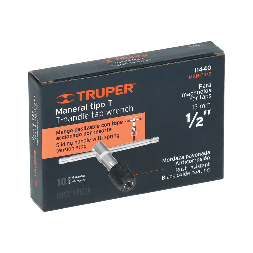 Maneral en T para machuelo 1/2', Truper Caja con 6, 11440