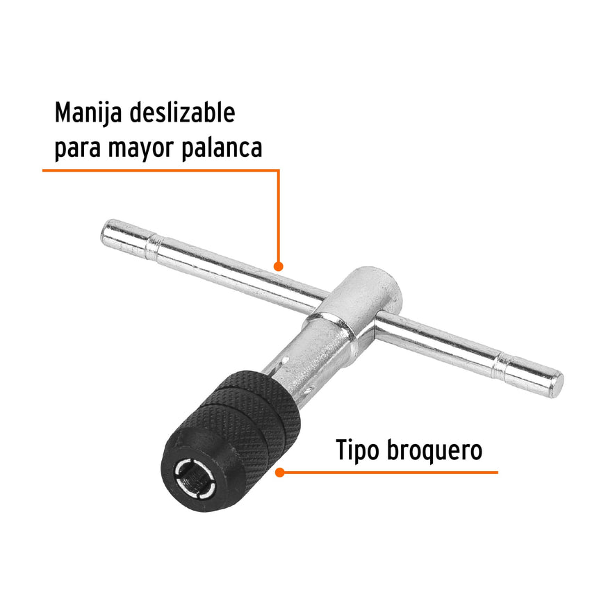 Maneral en T para machuelo 1/2', Truper Caja con 6, 11440