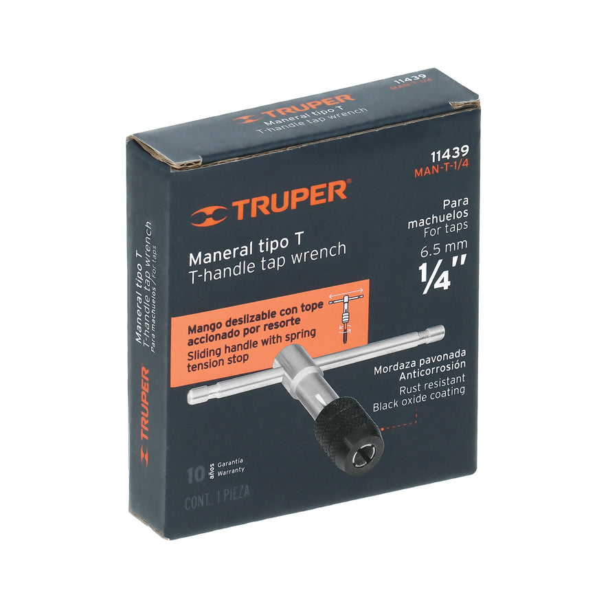 Maneral en T para machuelo 1/4', Truper Caja con 6, 11439