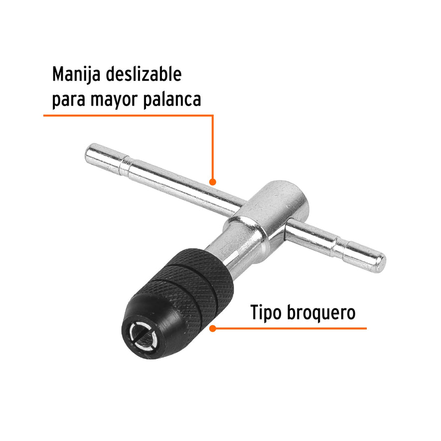 Maneral en T para machuelo 1/4', Truper Caja con 6, 11439