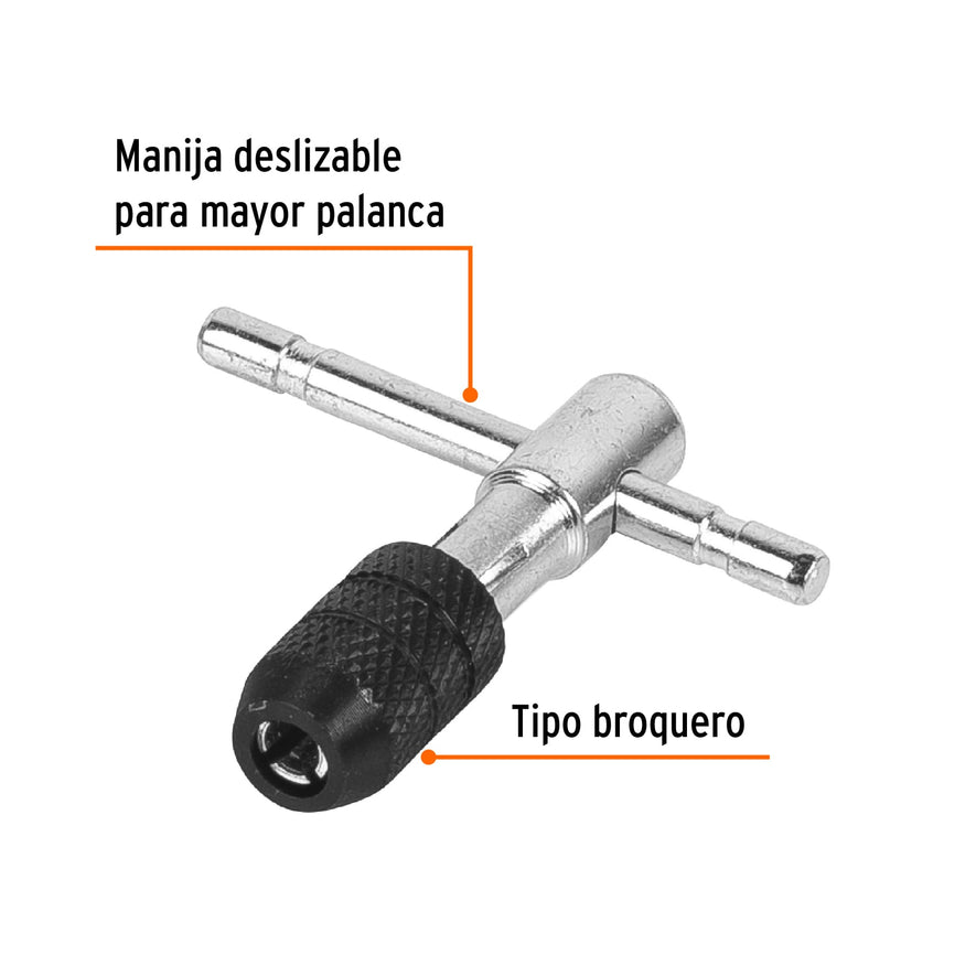Maneral en T para machuelo 3/16', Truper Caja con 6, 11438