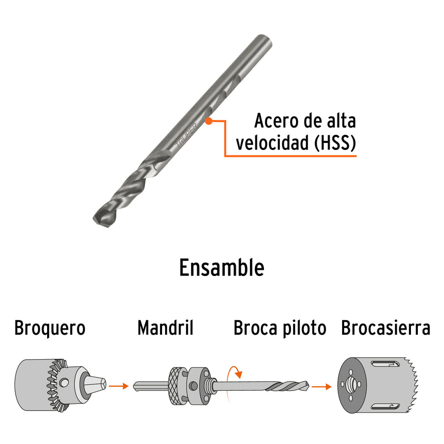 Broca piloto de 1/4' para brocasierras bimetálicas, Expert Caja con 6, 101580