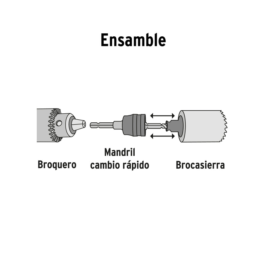 Mandril de cambio rápido con adaptadores y broca, Truper Caja con 6, 103390