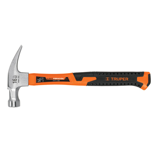 Martillo 16 oz uña recta, mango fibra de vidrio, Truper Caja con 4, 19997
