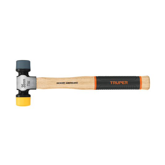 Martillo 35 mm con caras suaves intercambiables, Truper Grip Caja con 4, 13137