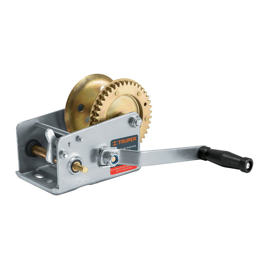 Malacate de manivela 910 kg sin cable, Truper, 14724