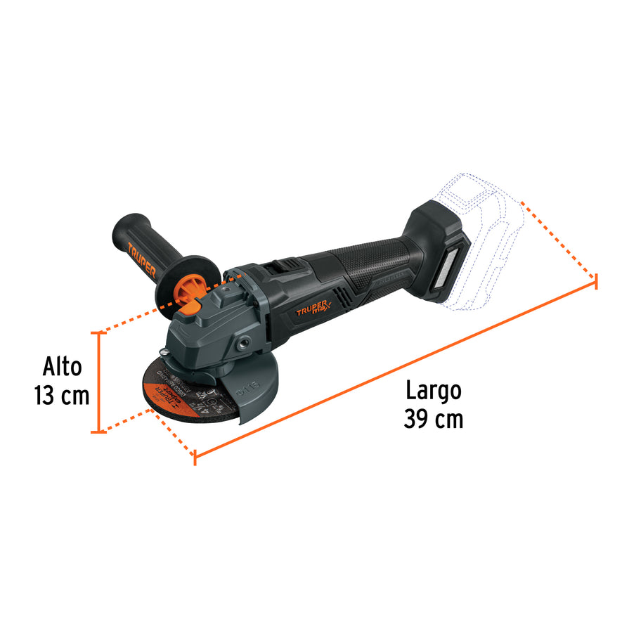 Esmeriladora 4-1/2', 20V, s/accesorios, MAX, 103233