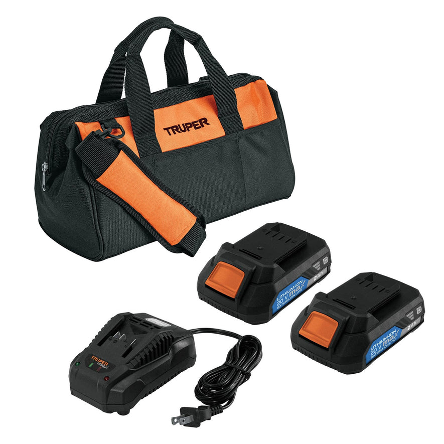 Taladro inalámbrico 1/2', 20V, sin carbones, TRUPER MAX, 101452