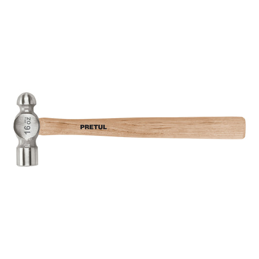 Martillo pulido de bola 16 oz mango madera, Pretul Caja con 4, 22658