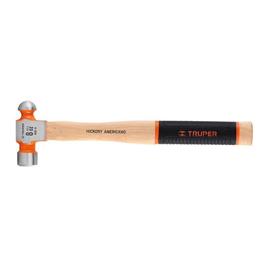 Martillo pulido de bola 8 oz mango hickory, Truper Grip Caja con 4, 16900