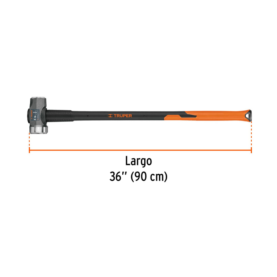 Marro de una cara amplia 8 lb, mango de fibra de vidrio 36', 102653