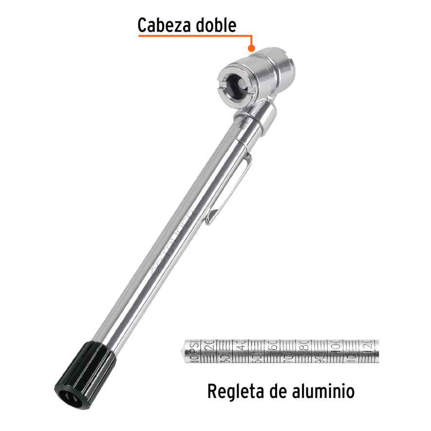 Calibrador de presión 120 psi cabeza doble, Truper Caja con 12, 19099