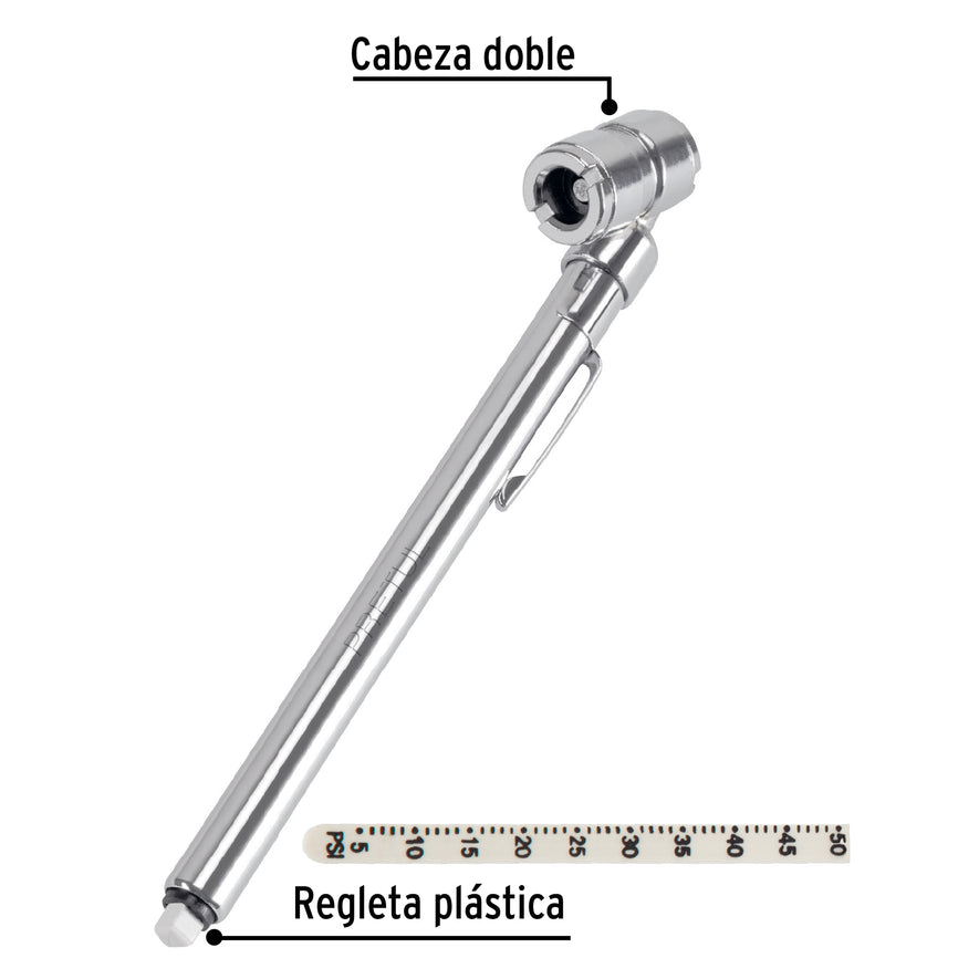 Calibrador de presión 50 psi, cabeza doble, Pretul Caja con 12, 20182