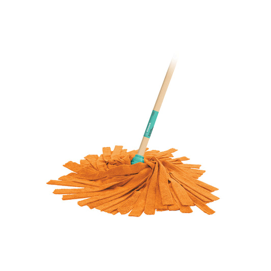 Trapeador de microfibra tipo toalla, bastón 120 cm, KLINTEK Caja con 6, 57022