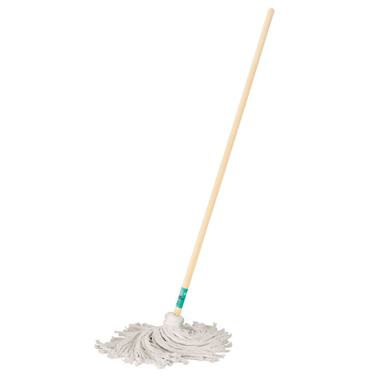 Trapeador tipo mechudo, 250 g con bastón de 120 cm, KLINTEK Caja con 6, 57060