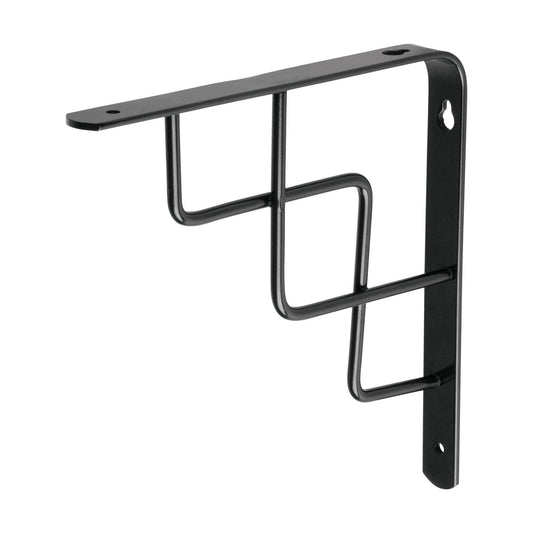 Ménsula reforzada negra 8 x 8' diseño escalera, Fiero Caja con 10, 47703