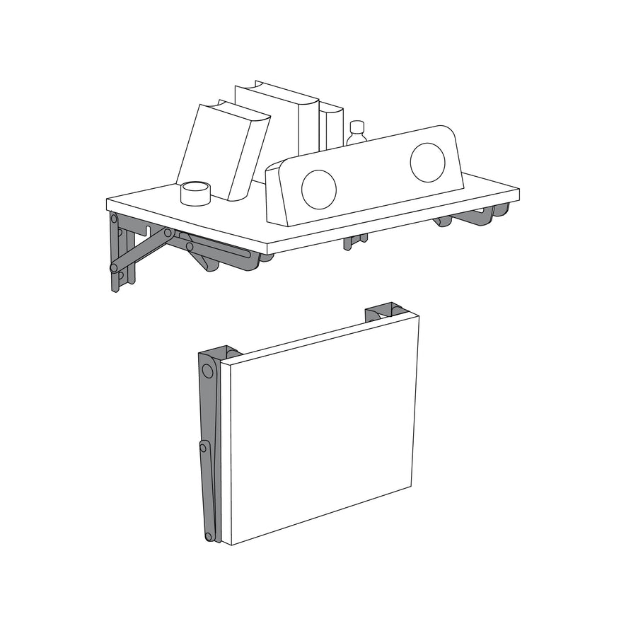 Ménsula plegable de acero blanca 6' x 12', FIERO Caja con 8, 49871
