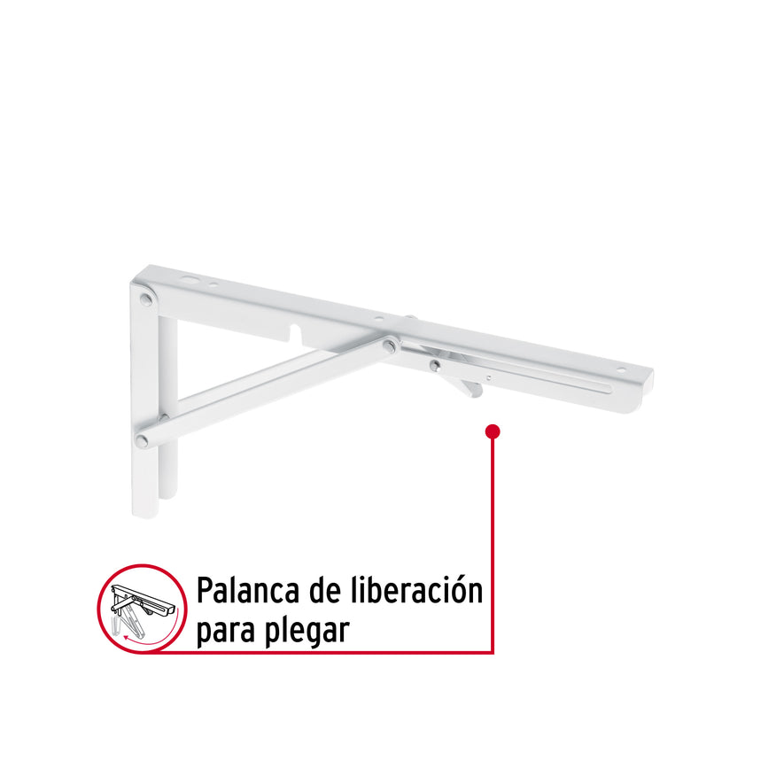 Ménsula plegable de acero blanca 6' x 12', FIERO Caja con 8, 49871