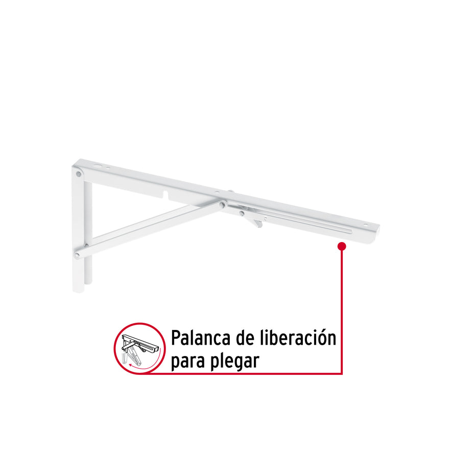 Ménsula plegable de acero blanca 8' x 16', FIERO Caja con 8, 49870