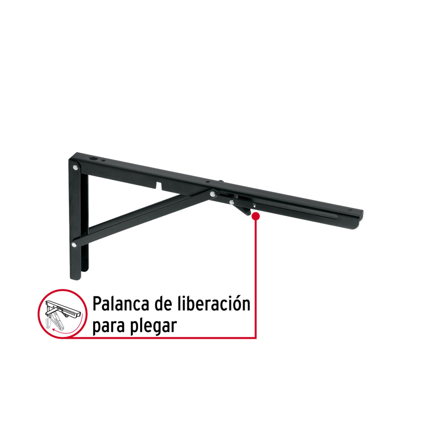 Ménsula plegable de acero negra 8' x 16', FIERO Caja con 8, 49829
