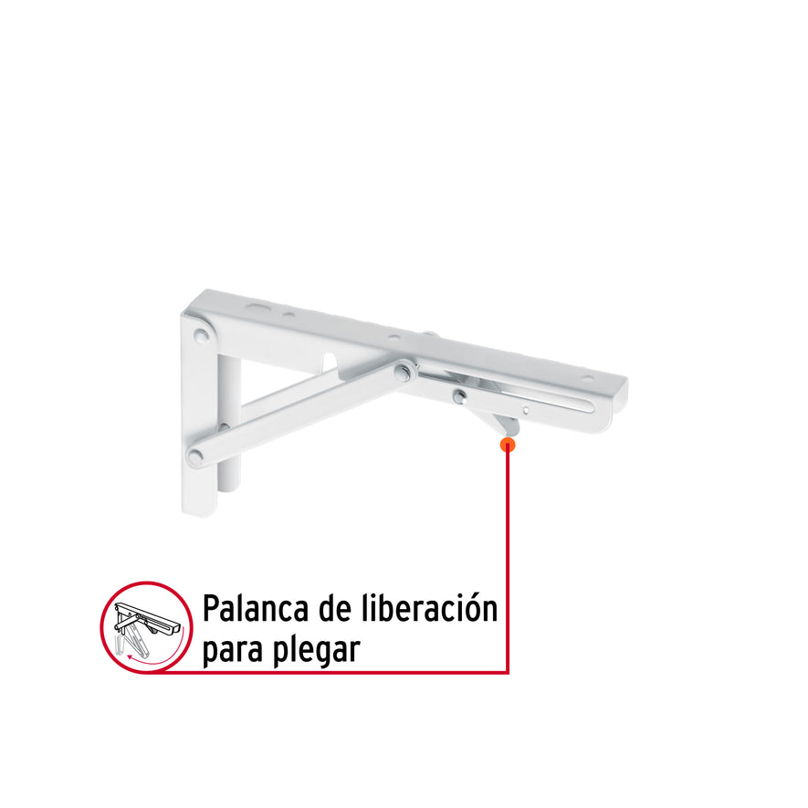Ménsula plegable de acero blanca 4' x 8', FIERO Caja con 8, 49872