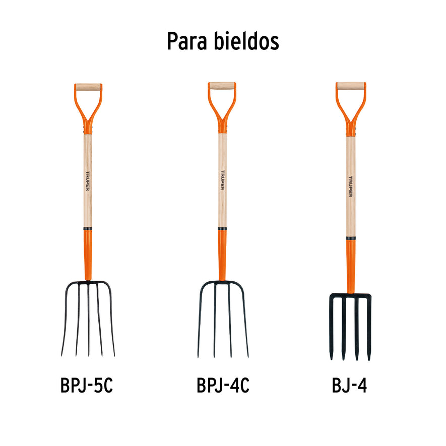 Mango repuesto para bieldo Jardinero 'Y' Classic, Truper Caja con 6, 15934
