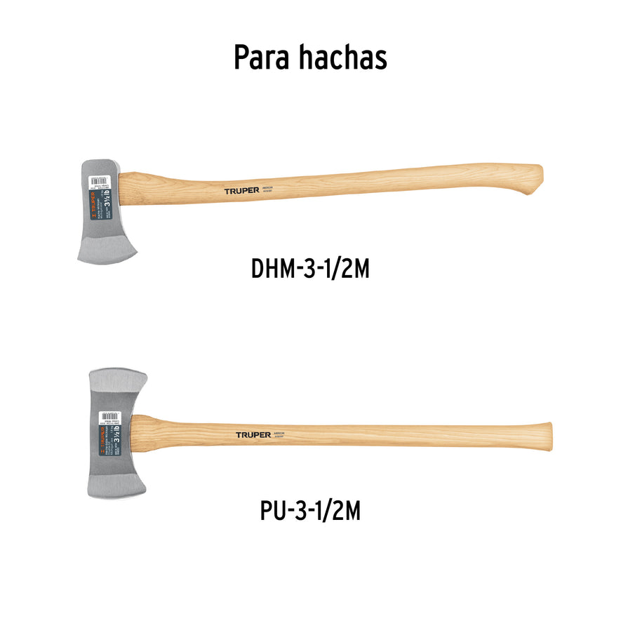 Mango hickory 35' para hacha doble Michigan 3-1/2 lb, Truper Caja con 6, 10810