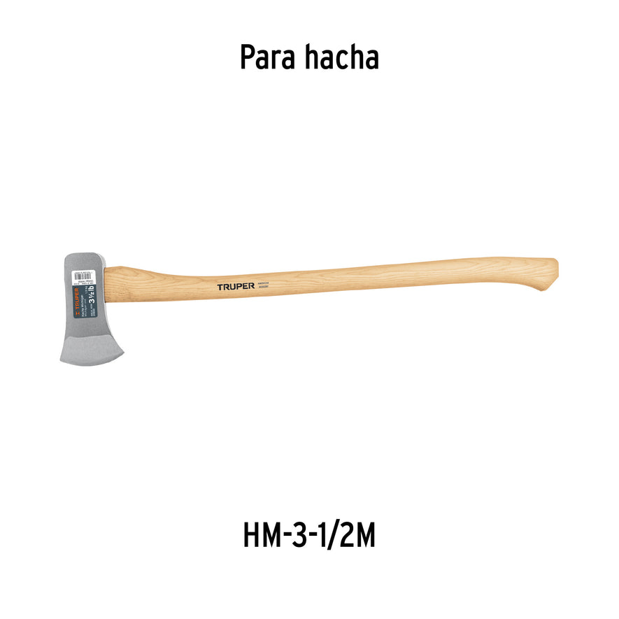 Mango hickory 35' para hacha Michigan 3-1/2 lb, Truper Caja con 6, 15932