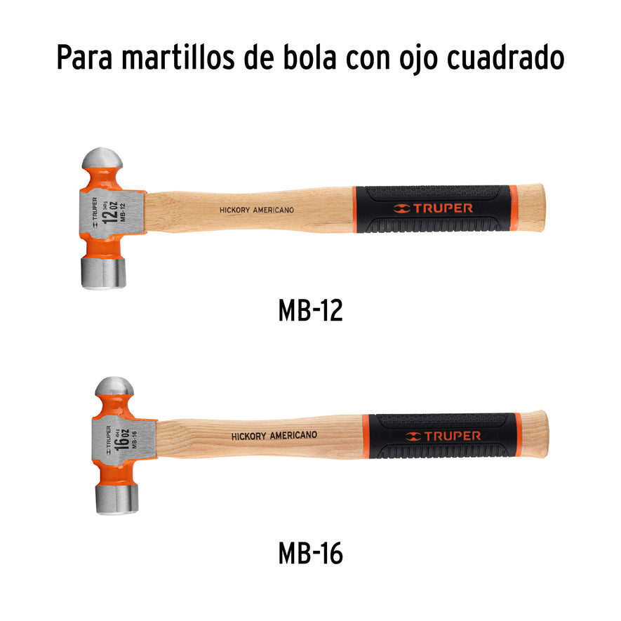 Mango para martillos de bola MB-12 y MB-16, 14-1/2', Truper Caja con 12, 10860