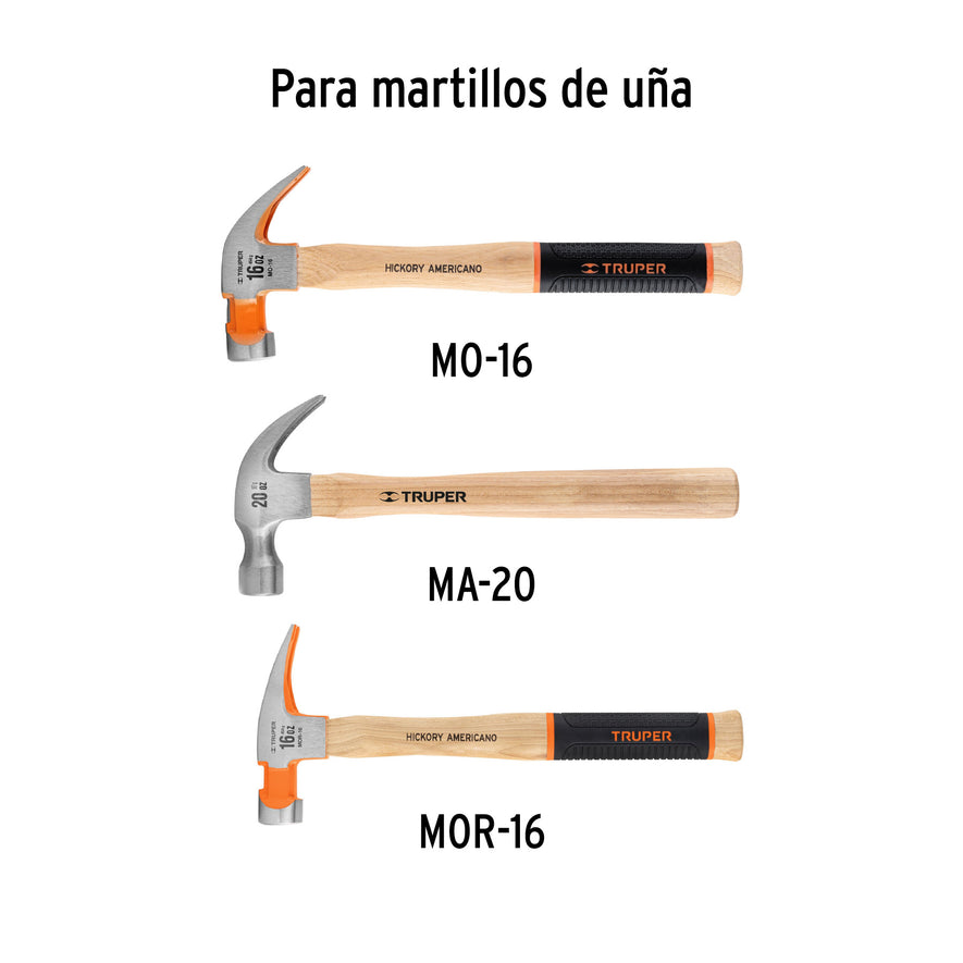 Mango para martillos de uña MO-16, MA-20 y MOR-16, 13' Caja con 12, 15910