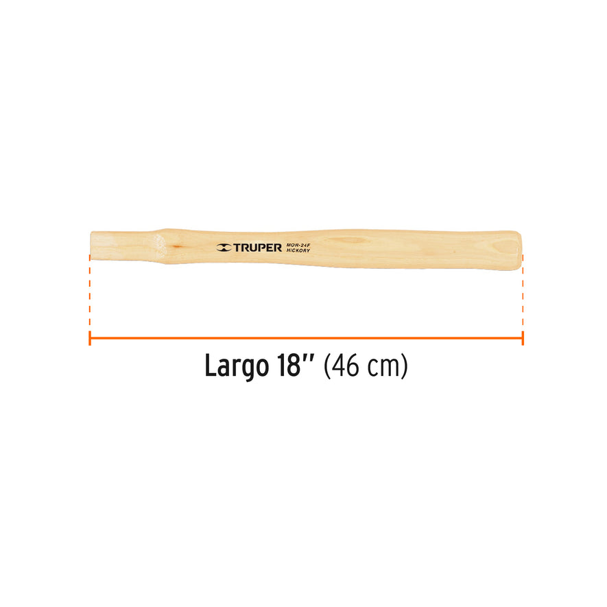 Mango para martillo de uña MOR-24F, de 17-3/4', Truper Caja con 12, 15912